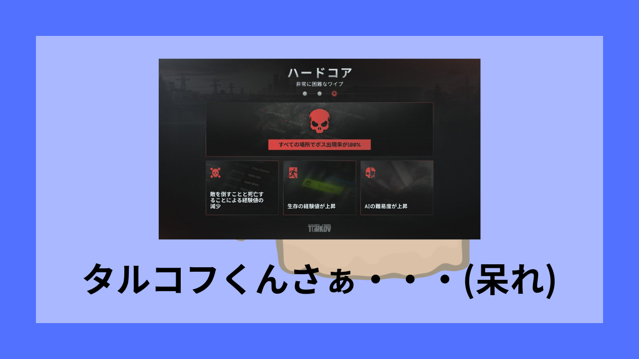 タルコフハードコアワイプ